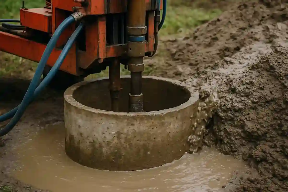 Wiercenie studni głębinowej w starej studni kręgowej